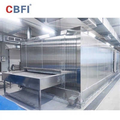 La tecnologia di congelamento della striscia CBFI autorizza l'intero processo di elaborazione dei gamberi congelati